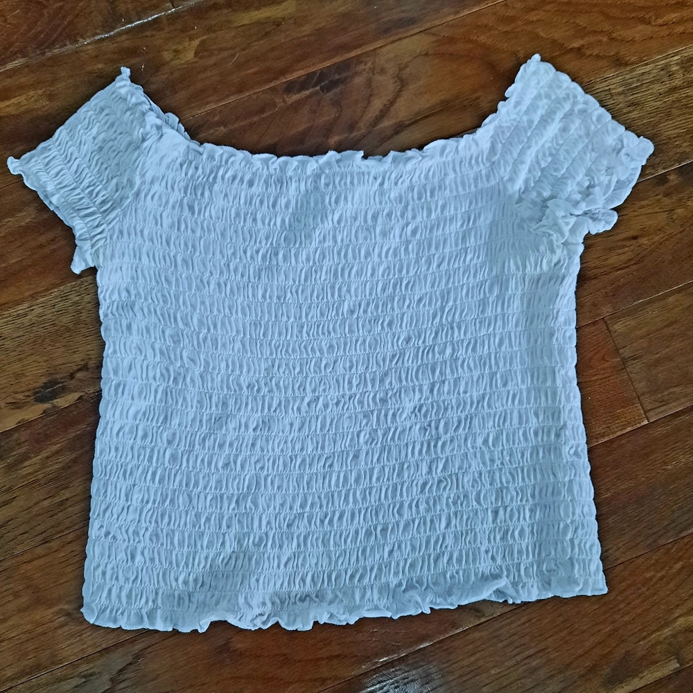 BRAND NEW!! Cute white ruffled tank tee!!
